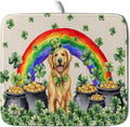 St Patricks Day Drying Mat Samll Lucky Clovers Green Kitchen Decor Counter Mats by Giwawa