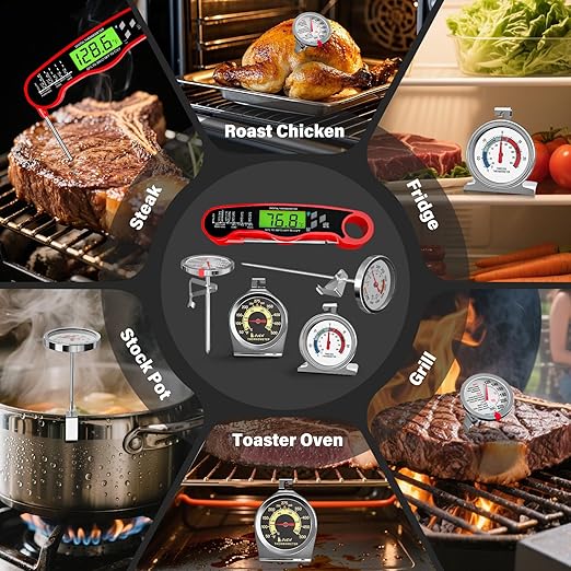 AWLKIM 5 Pack Professional Kitchen Food Thermometer Set – Includes Instant Read - Image 7