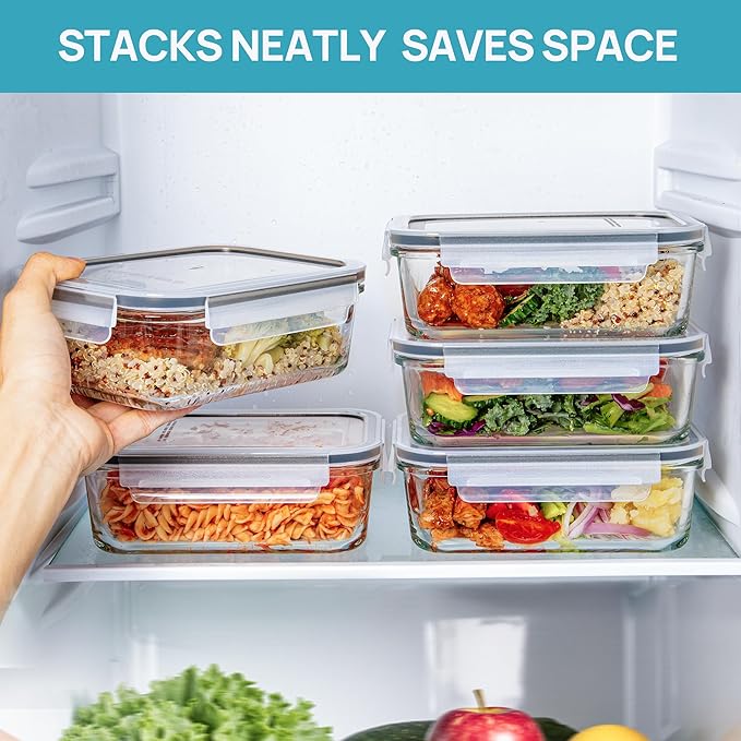 Vtopmart 5Pack 30oz Glass Storage Containers - Image 5