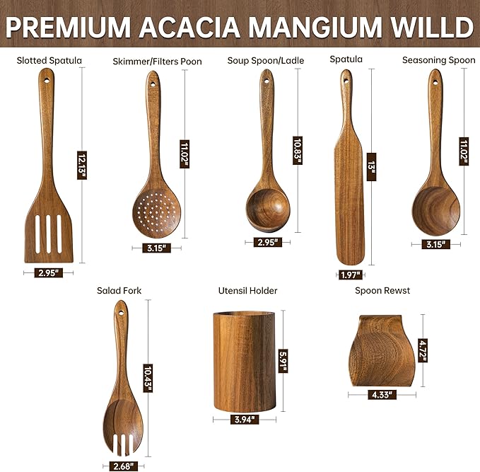 Wooden Utensil Set 8 Pcs - Image 5
