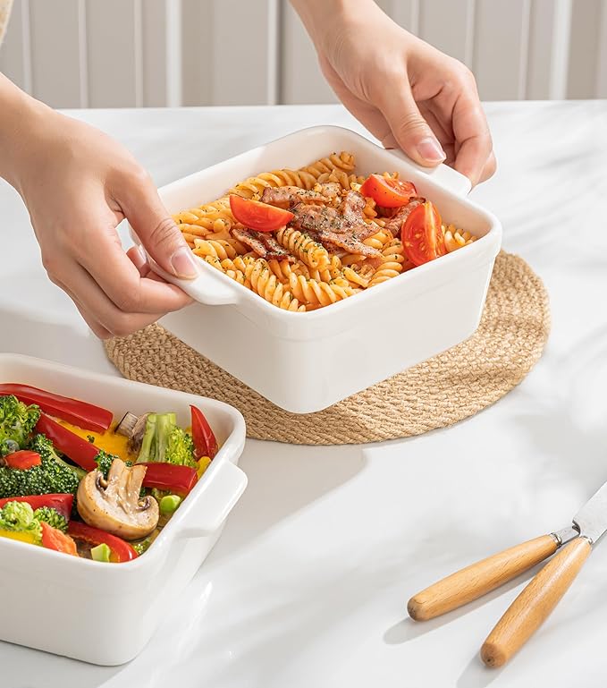5x5 Small Baking Dish for Oven, 28 Oz Individual Ceramic Casserole Dish - Image 7