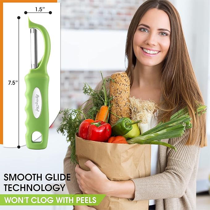 Spring Chef Premium Green Swivel Vegetable Peeler Set of 2, Stainless Steel - Image 3
