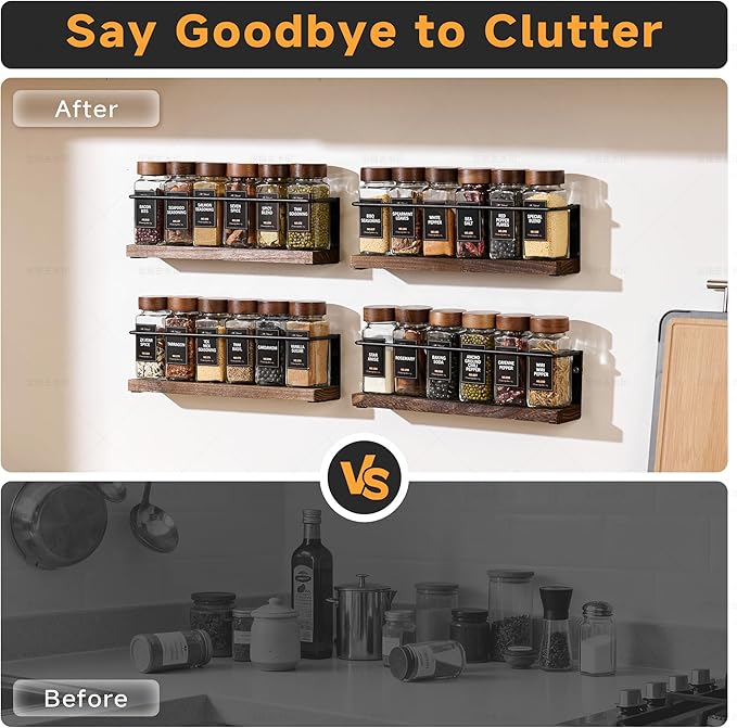 4-Tier Wall Mount Spice Rack Organizer - Image 6