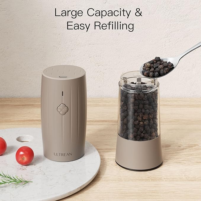 Ultrean Pepper Grinder, Electric Salt and Pepper Grinder Shaker - Image 5