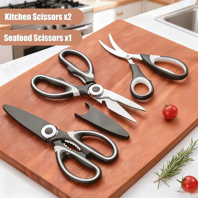 OMDAR Food Grade Kitchen Scissors All Purpose 3 Pack - Image 2