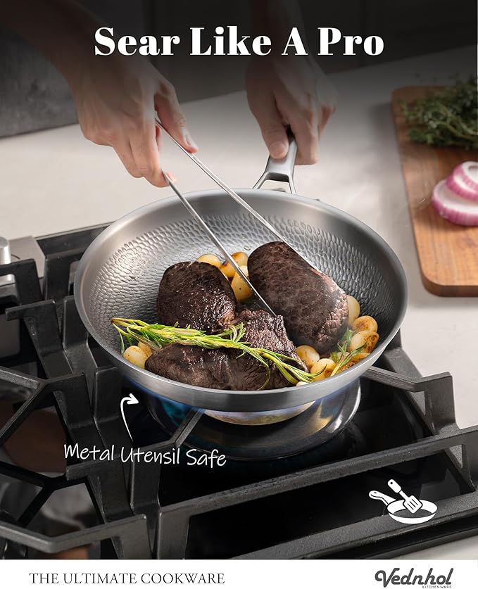 Titanium Pan, 12 Inch Pure Titanium Hammered Pro frying pan - Image 4