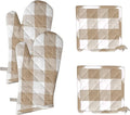 Native Fab Buffalo Plaid Check Oven Mitts and Pot Holders Set of 4, 100% Cotton by NativeFab