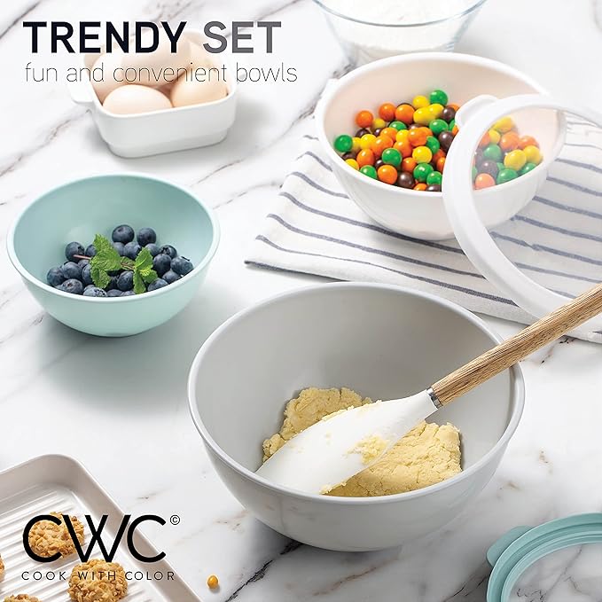 COOK WITH COLOR Mixing Bowls with TPR Lids - Image 7