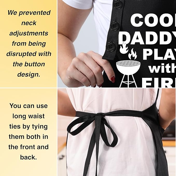 TOSHE Funny Apron Waterdrop Resistant Cotton Apron - Image 7