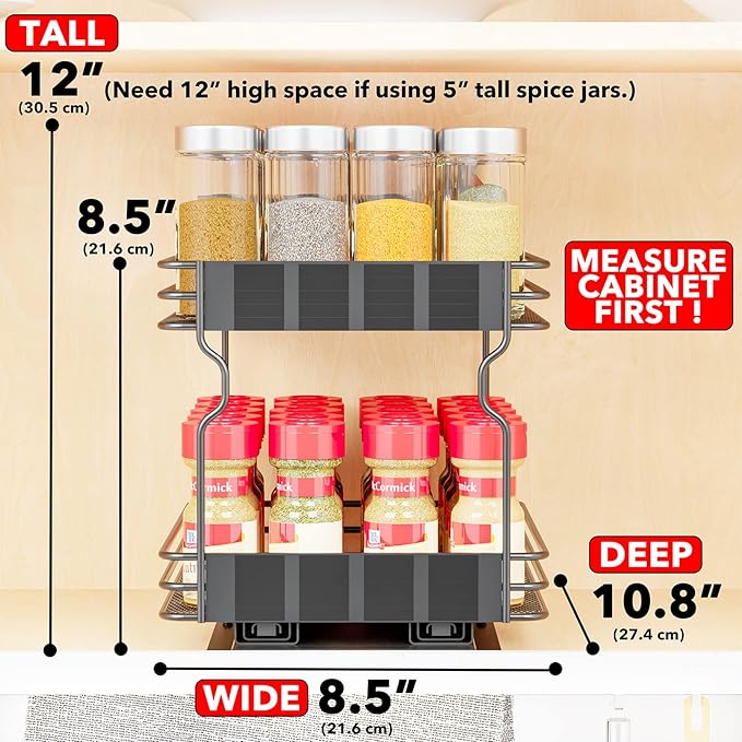 SpaceAid Pull Out Spice Rack Organizer - Image 2