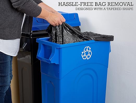 United Solutions 23 Gallon Highboy Plastic Recycling Bin Kitchen Trash Can - Image 5