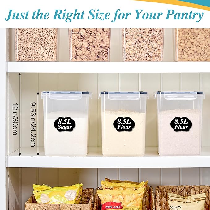 Vtopmart 8.5L 2 Pack Extra Large Flour Sugar Storage Containers - Image 7