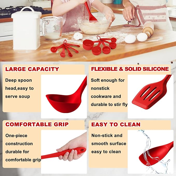 E-far Silicone Cooking Utensils Set, Silicone Kitchen Tools - Image 4