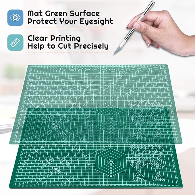 anezus Self Healing Sewing Mat, 12inch x 18inch Rotary Cutting Mat Double Sided - Image 4