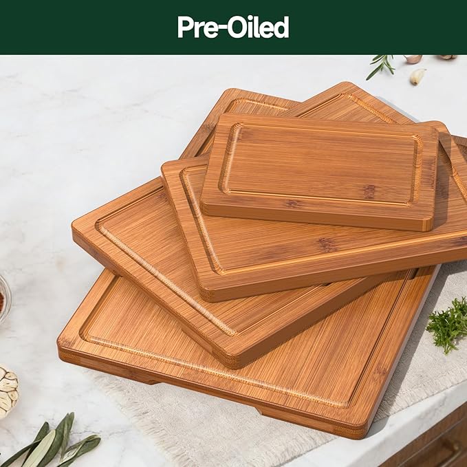 4-Piece Set Bamboo Cutting Board - Image 6