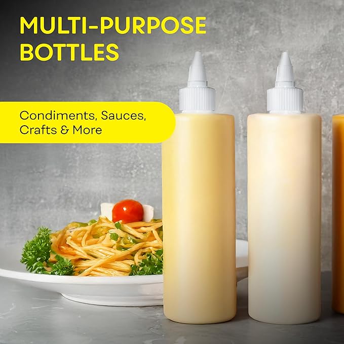 BRIGHTFROM Condiment Squeeze Bottles, 16 OZ Empty Squirt Bottle - Image 4
