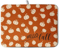 Hello Fall Drying Mat for Kitchen Counter Autumn Orange Pumpkin Dry Dish Mat by Kwlegh