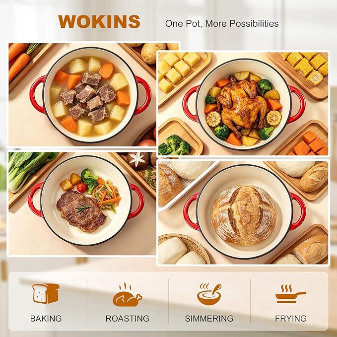Enameled Cast Iron Dutch Oven - 7QT Pot - Image 8