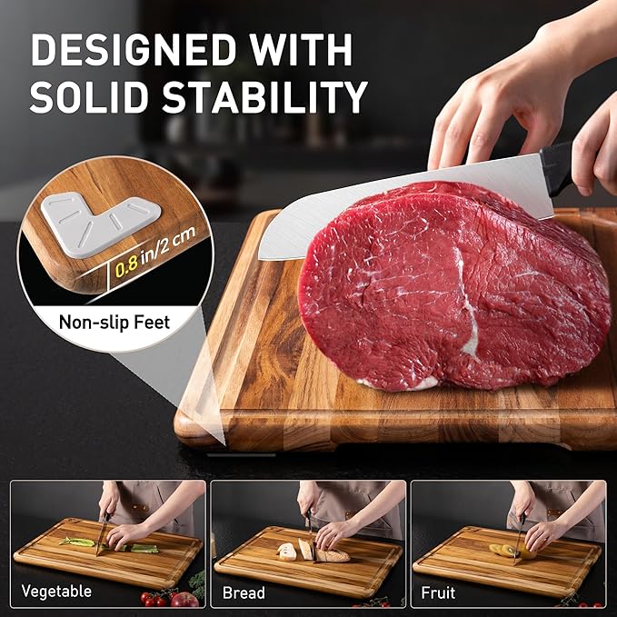 Extra Large Teak Wood Cutting Board 20inch - Image 6
