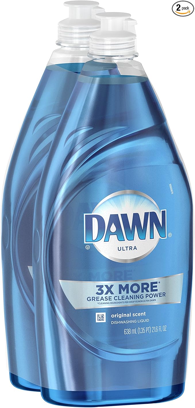 Dawn Ultra Dishwashing Liquid Dish Soap Original Scent, Two 21.6 oz Bottles