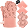 KEGOUU Oven Mitts and Pot Holders 6pcs Set, Kitchen Oven Glove High Heat by KEGOUUOvenMitt