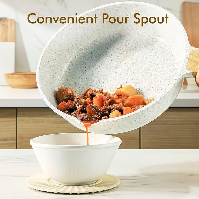 SENSARTE Nonstick Ceramic Saute Pan 10 Inch/3.5QT, Non-toxic Deep Frying Pan - Image 5