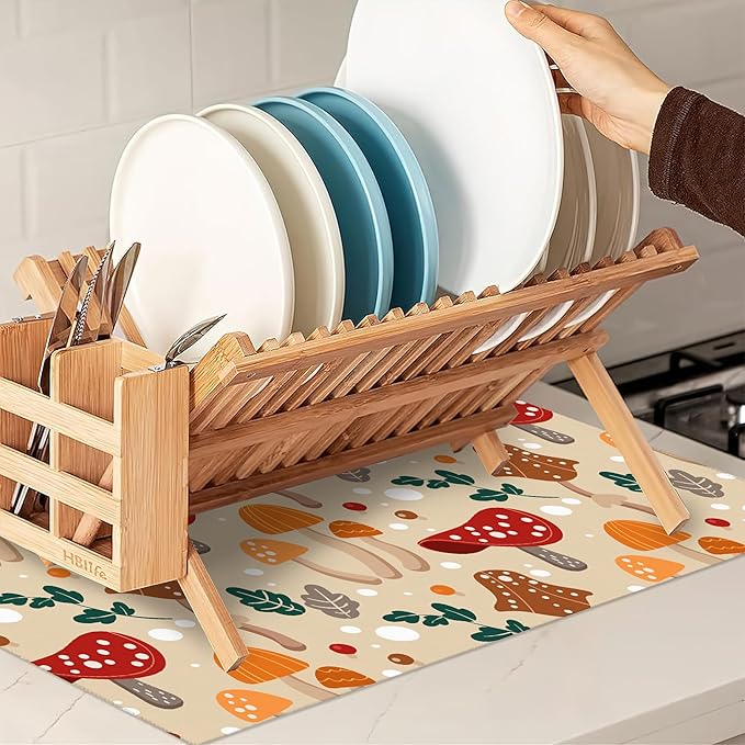 Funny Mushrooms Dish Drying Rack Mats Decor - Image 7
