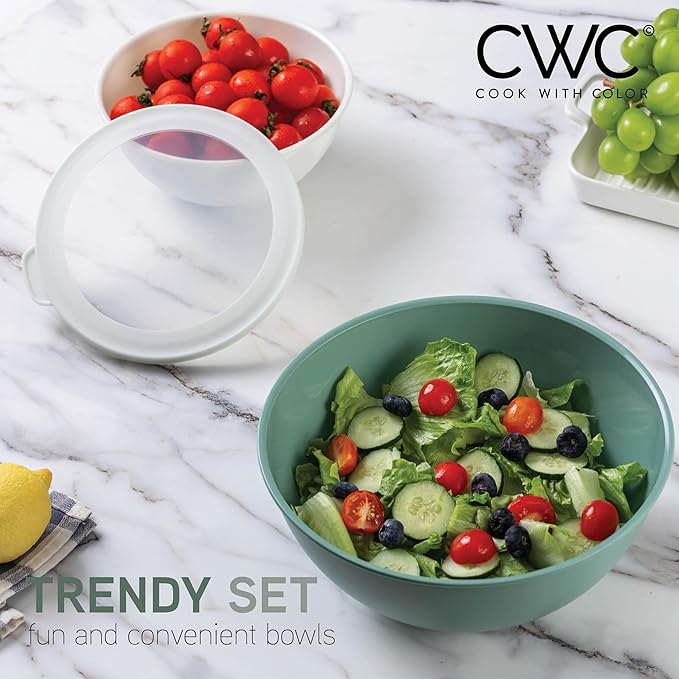 COOK WITH COLOR Mixing Bowls with TPR Lids - Image 5