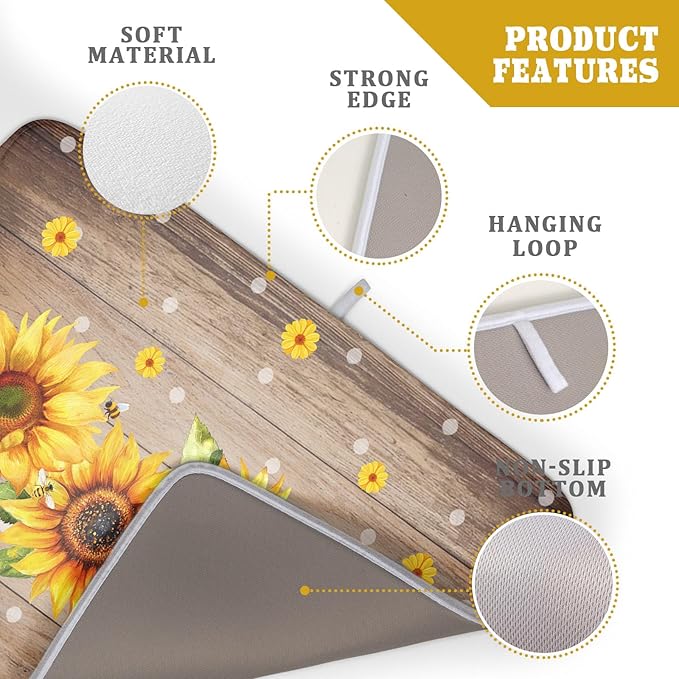 Summer Sunflower Bee Dish Drying Mat - Image 4