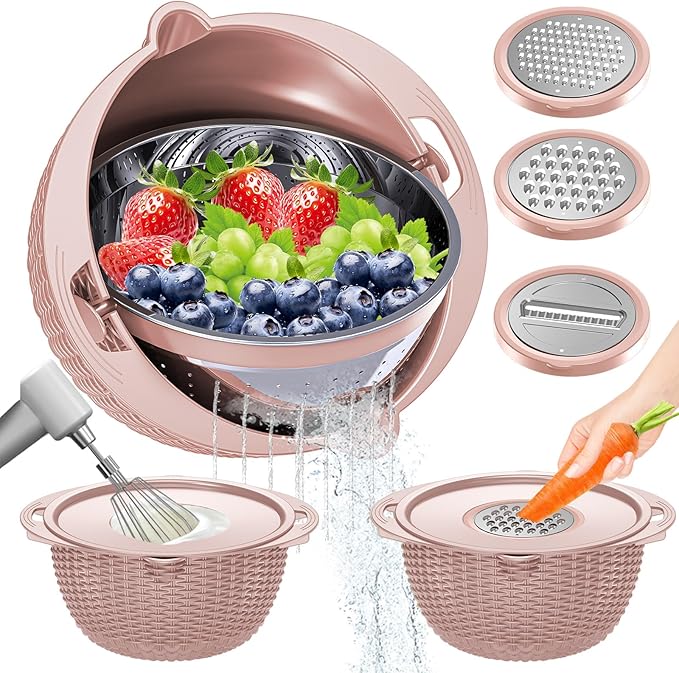 4-1 Strainer Bowl with Lid Set by UTTKOJ