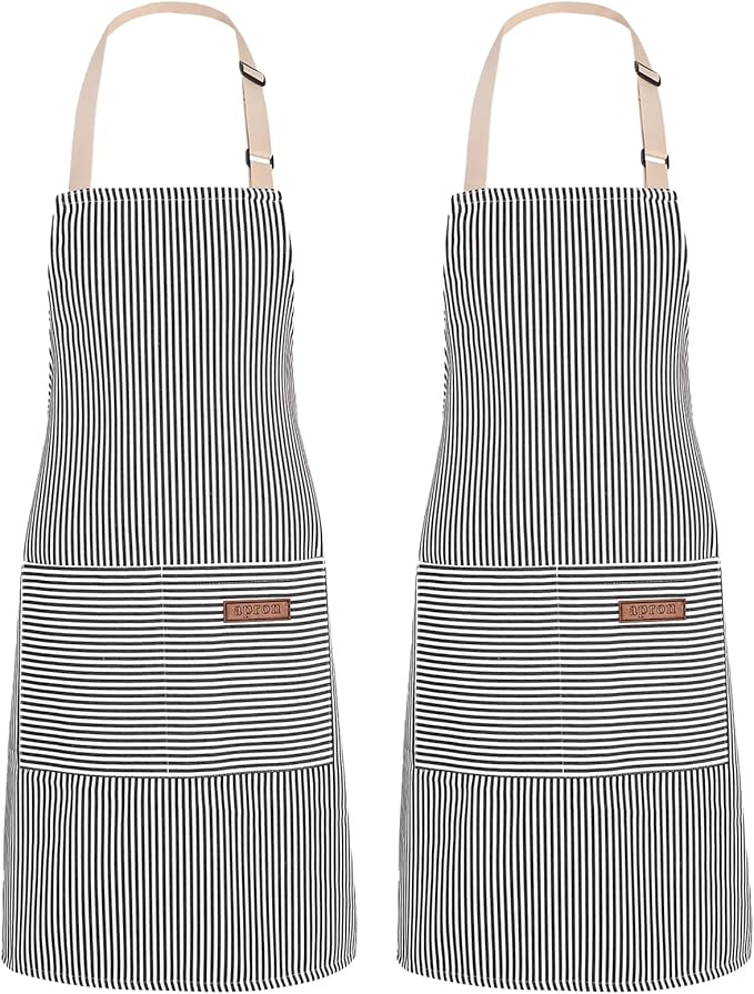 2Pack Adjustable Kitchen Apron for Women Men by ZAIORD