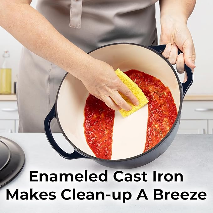 Zulay Kitchen 6 Quart Enameled Cast Iron Dutch Oven Pot - Image 6