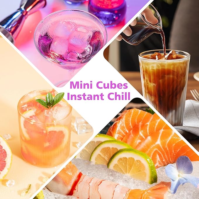 Mini Ice Cube Trays Set of 2-160 Small Ice Cubes Silicone Mold - Image 7