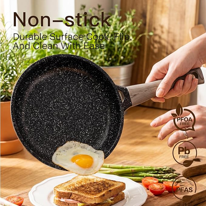 Pots and Pans Set Nonstick 22 Pcs, Ceramic cookware set Non-Toxic Coating Inky - Image 5