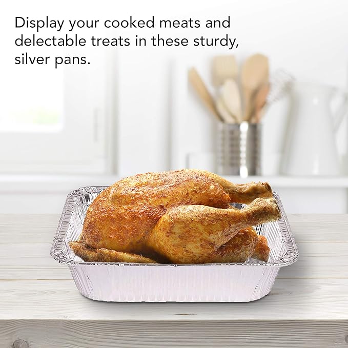 Stock Your Home Aluminum Pans 9x13 Disposable Foil Baking Pans - Image 4