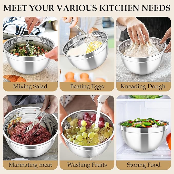 TeamFar Mixing Bowls with Lids Set, - Image 6