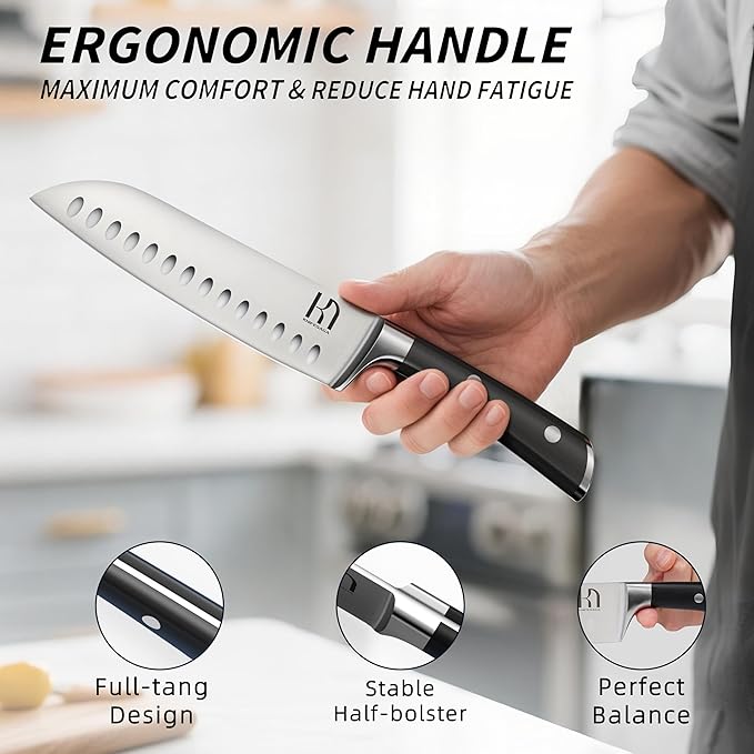 KnifeSaga Knife Set, Japanese High Carbon Stainless Steel Set of Knives - Image 5