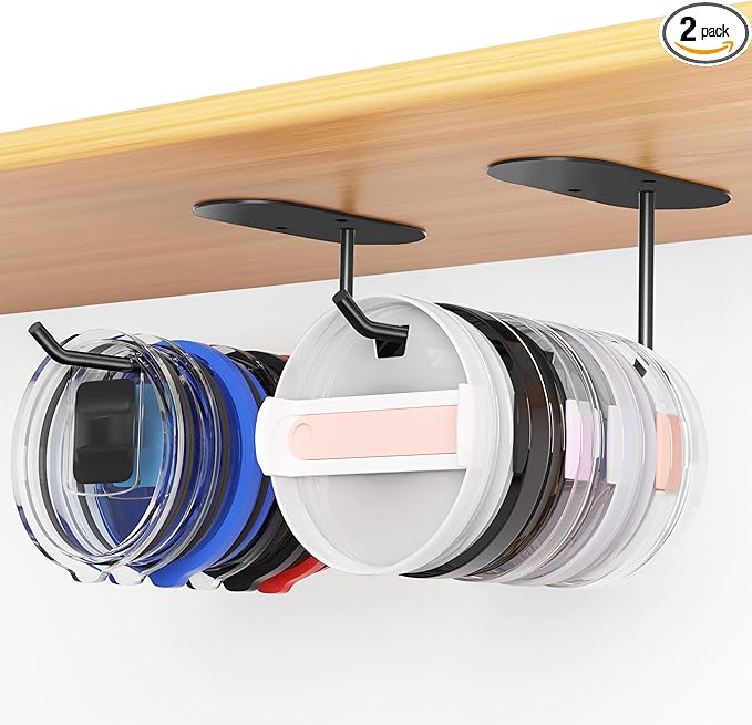 2 Pack Tumbler Lid Organizer, Space Saving Cup Lid Organizer by KEEPAMOR