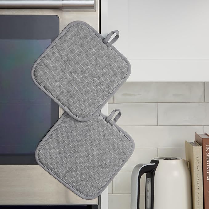 KITCHENAID Gourmet Series Gridlines Pot Holders 2-Pack Set, Heat Resistant up - Image 5