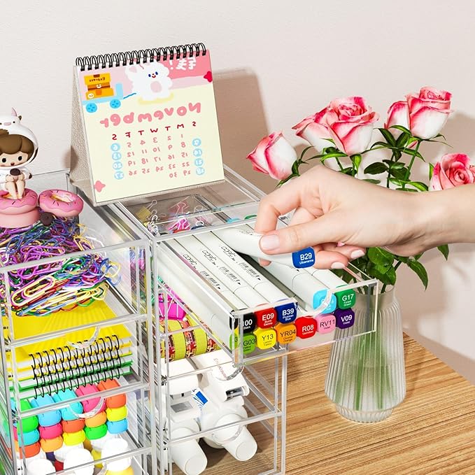 ARSTPEOE 22 Drawers, Acrylic Desk Makeup Organizer, Plastic Drawers Organizer - Image 7