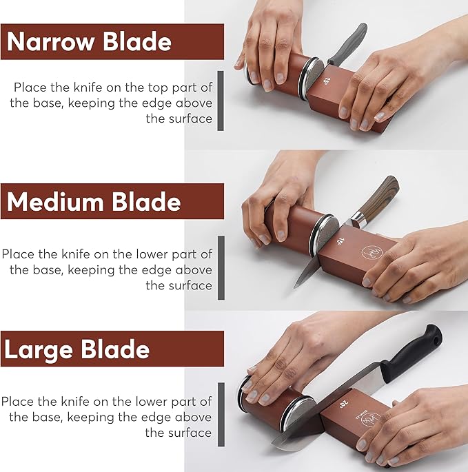 Rolling Knife Sharpener with Diamond and Ceramic Discs, Kitchen Knife Sharpener - Image 4