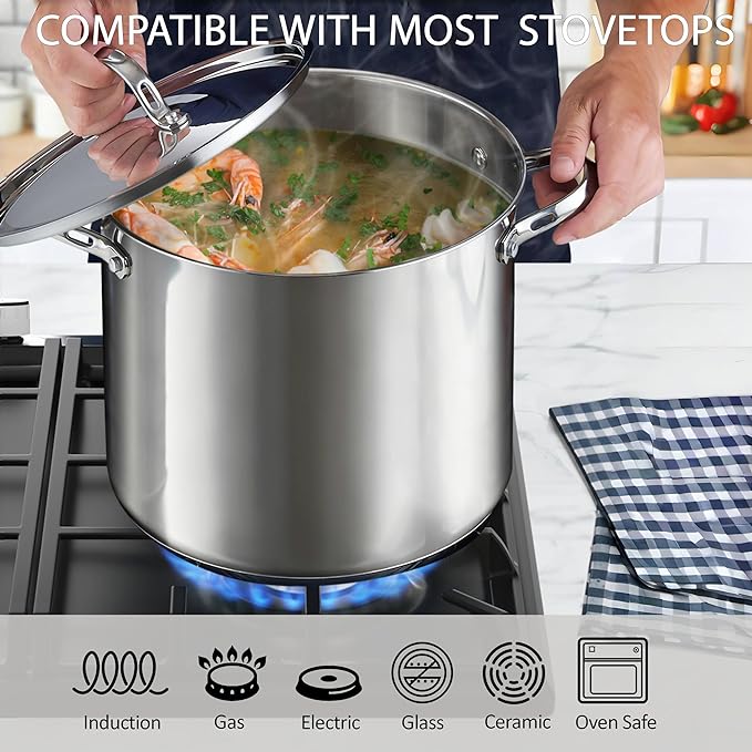 Cooks Standard 18/10 Stainless Steel Stockpot 12-Quart, Classic Deep Cooking - Image 3
