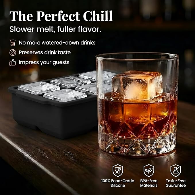 KitchFort Large Silicone Ice Cube Tray, Easy Release 2" Big Ice Cubes - Image 5