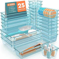 SpaceHacks 25 PCS Plastic Drawer Organizer Set, 4-Size Versatile Organizer by SpaceHacks