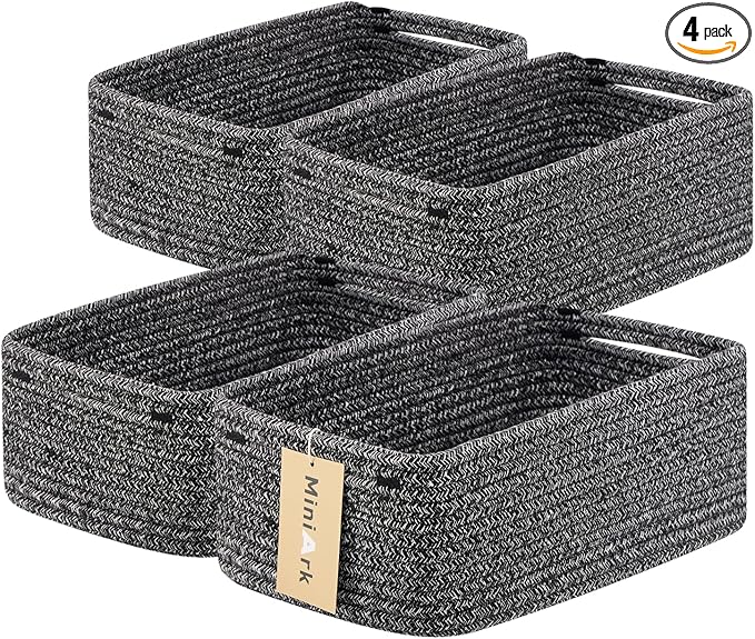 MiniArk Small Storage Baskets for Organizing | Closet Organizer Bins | Shelf by MiniArkStorageBasketsHome