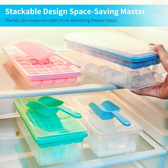 Silicone Ice Cube Tray with Leak-Proof Lid & Storage Bin - Image 6