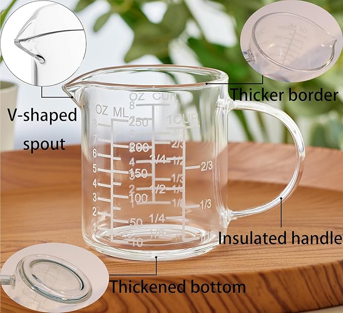 Ackers Mirror Scale Glass Measuring Cup--Made of High Borosilicate Glass - Image 2