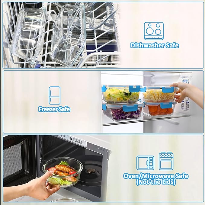 M MCIRCO 30 Pieces Glass Food Storage Containers - Image 4