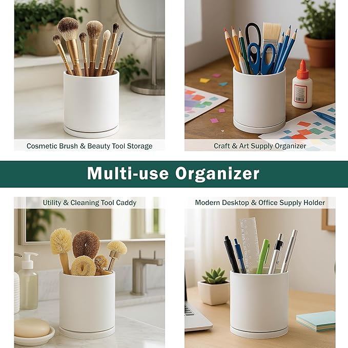 D'vine Dev 360° Rotating Utensil Holder Set – 7.2"+5" Kitchen Utensil Crocks - Image 7