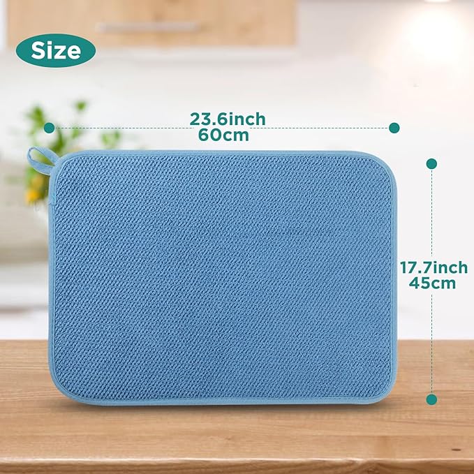 GeeRic Microfiber Dish Drying Mat, Super Absorbent Kitchen Dish Drying Pad - Image 2